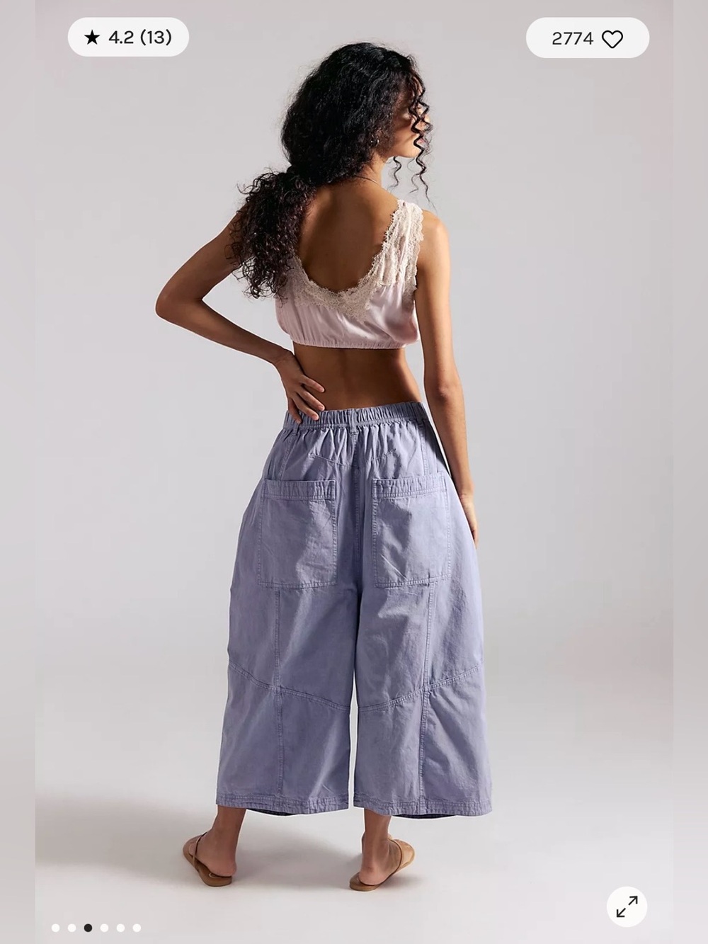 We The Free endless night harem Lavender Wide-Leg Cropped Pant current, sold out - Picture 2 of 12